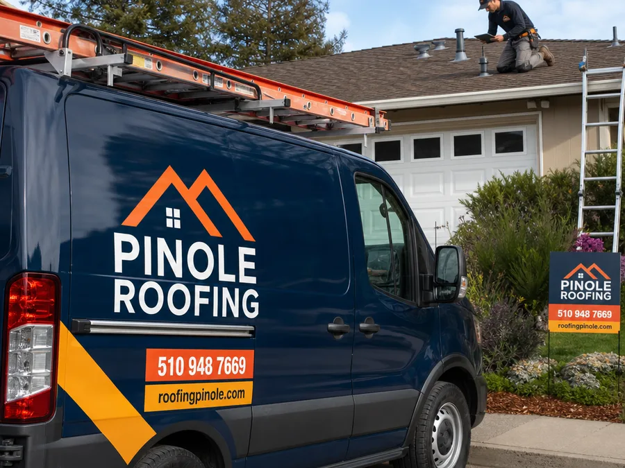 Roofer documenting flashing conditions around a plumbing vent